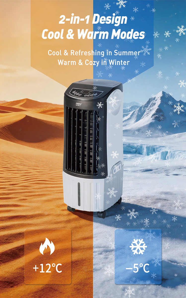 2-in-1 design, heating & cooling in one body